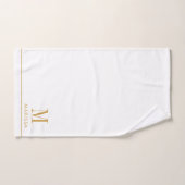 Elegante Monogram Gold Script Name Weiß Badhandtuch Set (Handtuch)