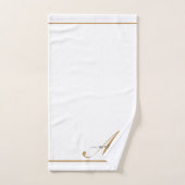 Elegante Monogram Gold Script Name Weiß Badhandtuch Set (Handtuch)