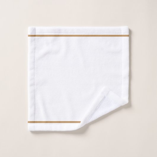 Elegante Monogram Gold Script Name Weiß Badhandtuch Set (Waschlappen)