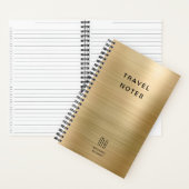 Elegante Monogram Gold Travel Notizblock (Innen)