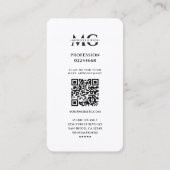 Elegante Monogram Gold White Medical Caduceus Visitenkarte (Rückseite)