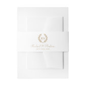Elegante Monogram Gold White Wedding Einladungsbanderole (Vorderseite Beispiel)