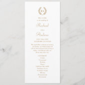 Elegante Monogram Gold White Wedding Timeline Flat Programm (Vorderseite)