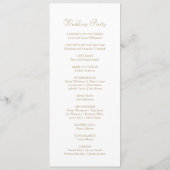 Elegante Monogram Gold White Wedding Timeline Flat Programm (Rückseite)