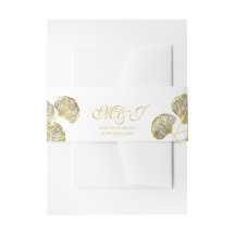 Elegante Monogram Golden Ginkgo Biloba Blätter