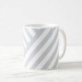 Elegante Monogram Graue Stripte Tasse (VorderseiteRechts)