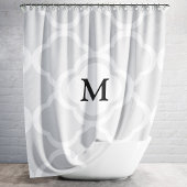 Elegante Monogram Gray Quatrefolie Duschvorhang