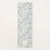 Elegante Monogram Green Botanical Watercolor Yogamatte (Vorderseite)