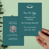 Elegante Monogram Green Jewel Tone SaveDate Card Einladung