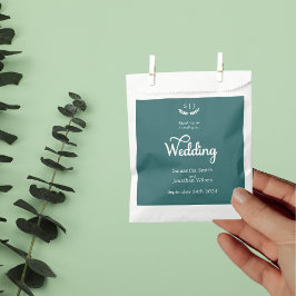 Elegante Monogram Green Jewel Tone Wedding Geschenktütchen