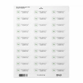 Elegante Monogram Green Return Address Label (Vorne)