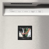 Elegante Monogram-Hands speichern das Datumsfenste Magnet (In Situ (Geschirrspüler))