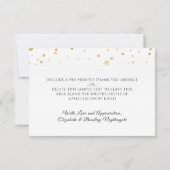 Elegante Monogram Hearts Metallic Gold Vielen Dank Dankeskarte (Rückseite)