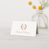 Elegante Monogram Hochzeit Terracotta Sitzplätze Platzkarte (Vorderseite)