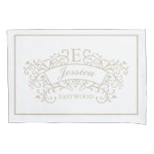 Elegante Monogram Hochzeitspaare von Pillowcases Kissenbezug (Vorderseite-Links)
