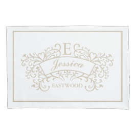Elegante Monogram Hochzeitspaare von Pillowcases Kissenbezug