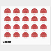 Elegante Monogram Holiday Sticker / Rot (Blatt)