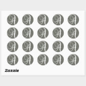 Elegante Monogram Holzkohle White Wedding Sticker (Blatt)