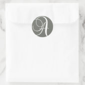 Elegante Monogram Holzkohle White Wedding Sticker (Tasche)