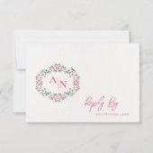 Elegante Monogram Hübsch Intricate Floral Wedding RSVP Karte (Vorderseite)