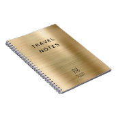 Elegante Monogram Imitate Gold Travel Notizblock (Rechte Seite)