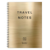 Elegante Monogram Imitate Gold Travel Notizblock (Vorderseite)