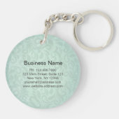 Elegante Monogram Imitate Gold Turquoise Damask Fl Schlüsselanhänger (Rückseite)