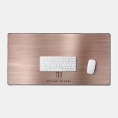 Elegante Monogram Imitate Rose Gold gegossene Meta Schreibtischunterlage (Tastatur & Maus)