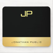 Elegante Monogram-Imitate - Schwarze, moderne Vorl Mousepad (Vorne)