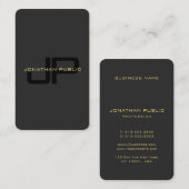 Elegante Monogram Imitats Gold Text Ozeangröße Visitenkarte (Vorne/Hinten)