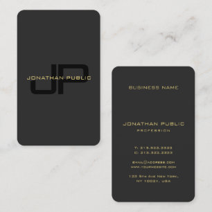 Elegante Monogram Imitats Gold Text Ozeangröße Visitenkarte