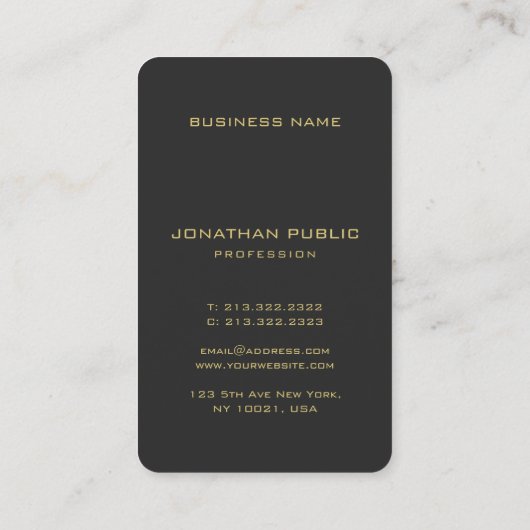 Elegante Monogram Imitats Gold Text Ozeangröße Visitenkarte (Rückseite)