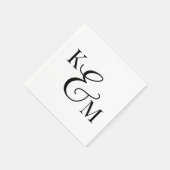 Elegante Monogram Initials Ampersand Hochzeit Serviette (Ecke)