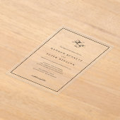 Elegante Monogram-Initials Black Frame Wedding Acryleinladungen (Ablage )