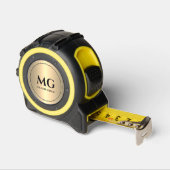 Elegante Monogram-Initials Black Gold Maßband (Winkel)