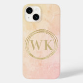 Elegante Monogram Initials Gold Circles Case-Mate iPhone Hülle (Rückseite)