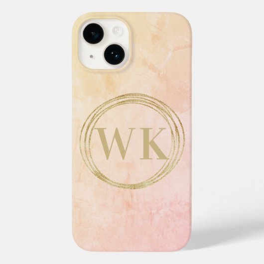 Elegante Monogram Initials Gold Circles Case-Mate iPhone Hülle (Rückseite)