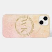 Elegante Monogram Initials Gold Circles Case-Mate iPhone Hülle (Rückseite (Horizontal))