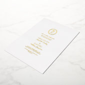Elegante Monogram Initials Ivory White Wedding Gol Folieneinladung (Gedreht)