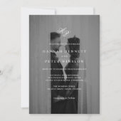 Elegante Monogram Initials Minimale Foto Hochzeit Einladung (Vorderseite)