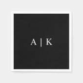 Elegante Monogram-Initials Napkin individuell anpa Serviette (Vorderseite)