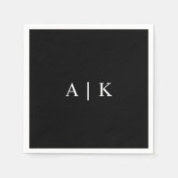 Elegante Monogram-Initials Napkin individuell anpa