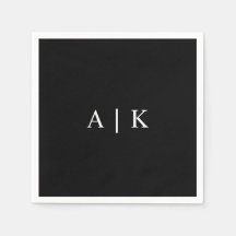 Elegante Monogram-Initials Napkin individuell anpa