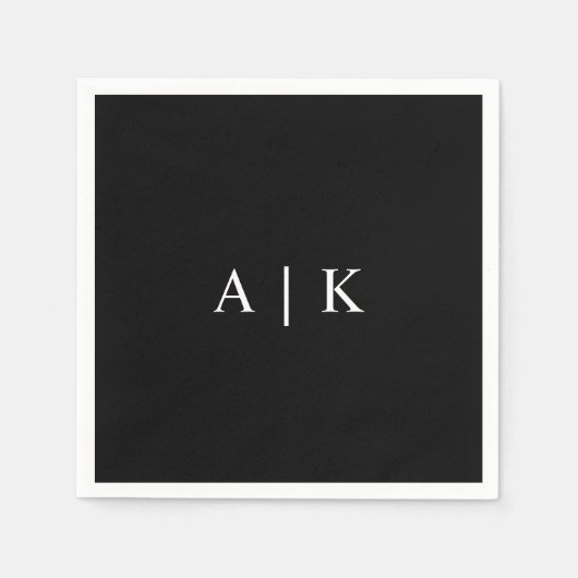 Elegante Monogram-Initials Napkin individuell anpa Serviette (Vorderseite)