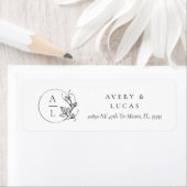 Elegante Monogram Initials Wedding Return Label (Insitu)