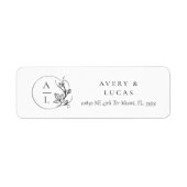 Elegante Monogram Initials Wedding Return Label (Vorne)