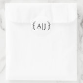 Elegante Monogram-Initials Wedding Rücksendeadress Runder Aufkleber (Tasche)