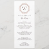 Elegante Monogram Insigna Wedding Menükarte (Vorderseite)