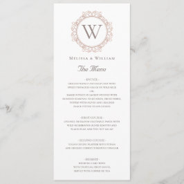 Elegante Monogram Insigna Wedding Menükarte
