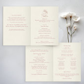 Elegante Monogram katholische Hochzeitsfeier Programm